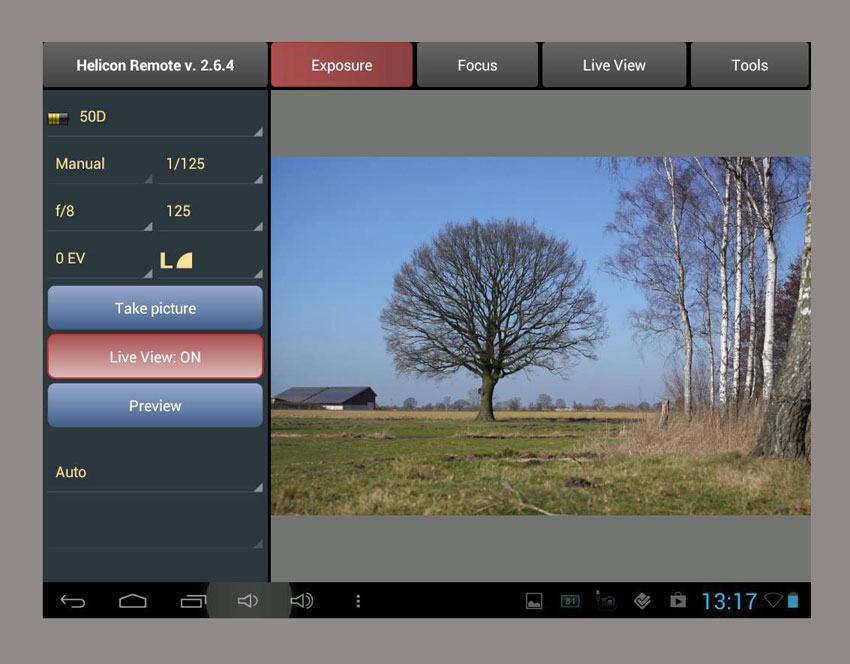 using helicon remote for shooting landscapes